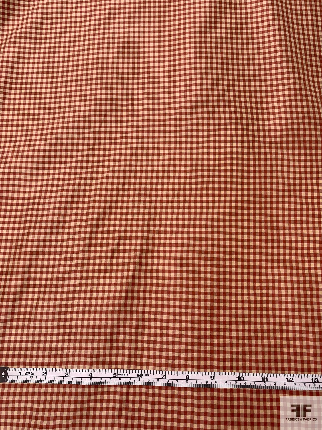 Gingham Check Yarn-Dyed Silk Taffeta - Antique Raspberry / Lightest Gold 8 Gingham Check Yarn-Dyed Silk Taffeta - Antique Raspberry / Lightest Gold - Image 6