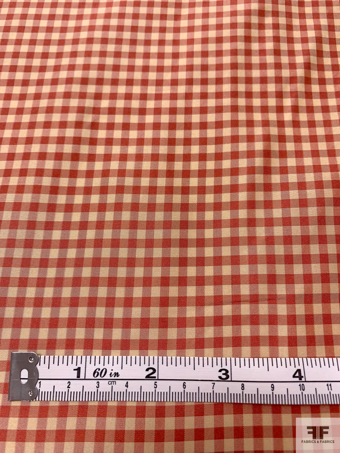 Gingham Check Yarn-Dyed Silk Taffeta - Antique Raspberry / Lightest Gold 4 Gingham Check Yarn-Dyed Silk Taffeta - Antique Raspberry / Lightest Gold - Image 2