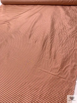 Gingham Check Yarn-Dyed Silk Taffeta - Antique Raspberry / Lightest Gold 17 Gingham Check Yarn-Dyed Silk Taffeta - Antique Raspberry / Lightest Gold -Fabrics And Fabrics Store 20477 7