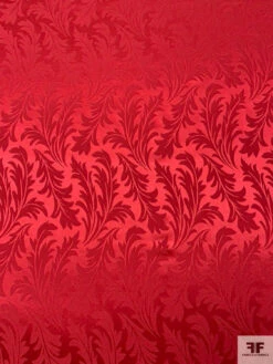 Leaf Jacquard Silk Charmeuse - Maroon 16 Leaf Jacquard Silk Charmeuse - Maroon -Fabrics And Fabrics Store 20486 4
