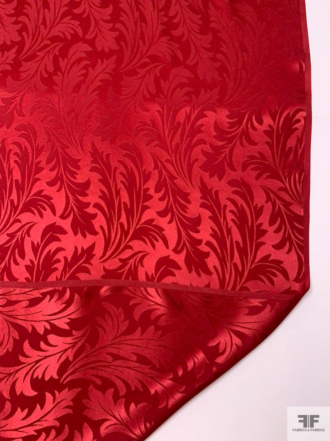Leaf Jacquard Silk Charmeuse - Maroon 10 Leaf Jacquard Silk Charmeuse - Maroon - Image 8