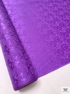 Regal Floral Jacquard Silk Charmeuse - Amethyst 21 Regal Floral Jacquard Silk Charmeuse - Amethyst -Fabrics And Fabrics Store 20498 10