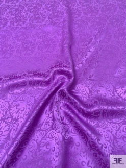 Regal Floral Jacquard Silk Charmeuse - Amethyst 14 Regal Floral Jacquard Silk Charmeuse - Amethyst -Fabrics And Fabrics Store 20498 2