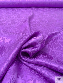Regal Floral Jacquard Silk Charmeuse - Amethyst 15 Regal Floral Jacquard Silk Charmeuse - Amethyst -Fabrics And Fabrics Store 20498 3