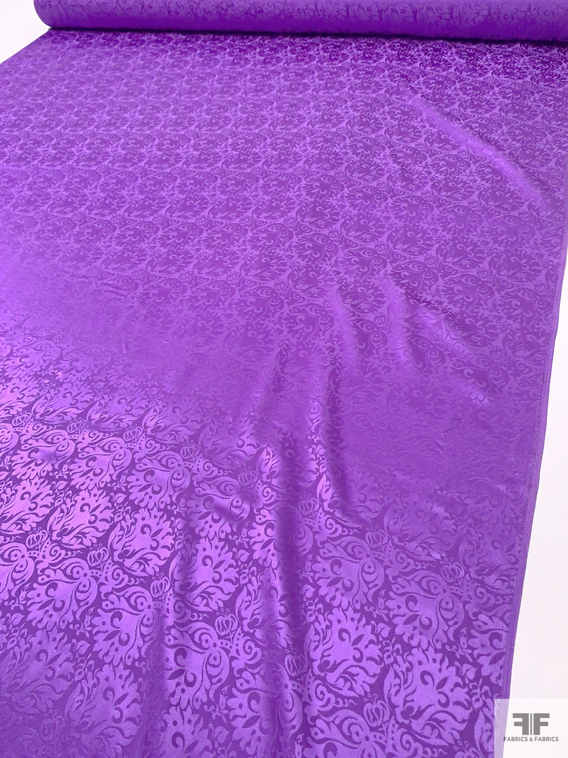 Regal Floral Jacquard Silk Charmeuse - Amethyst 10 Regal Floral Jacquard Silk Charmeuse - Amethyst - Image 8