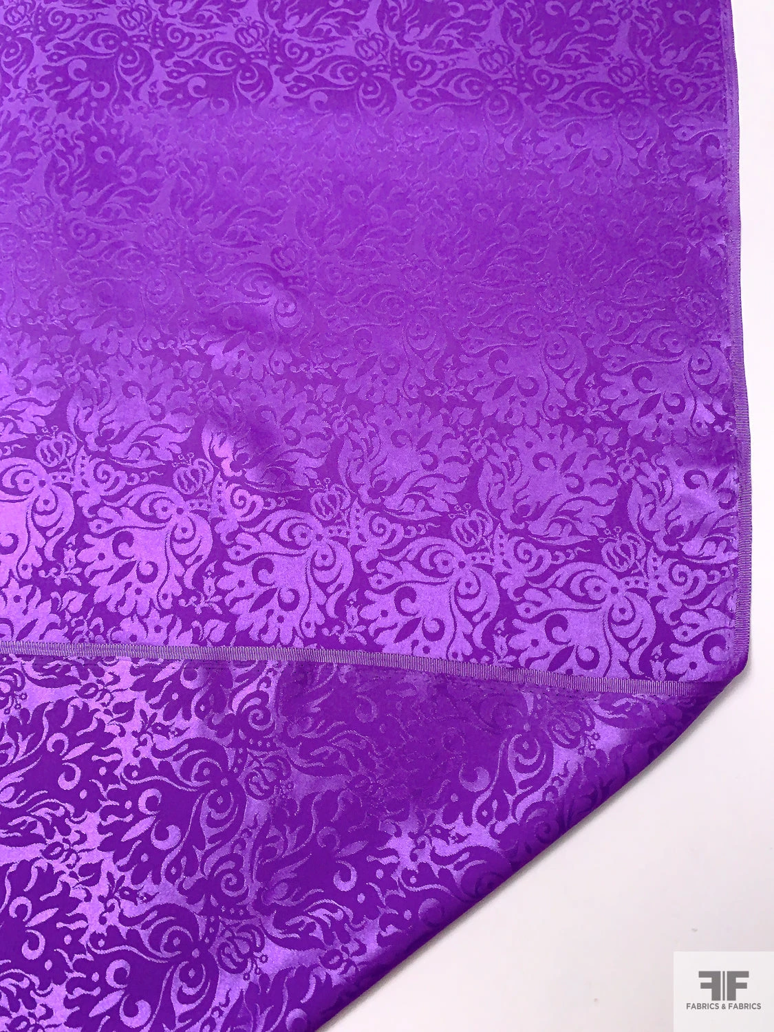 Regal Floral Jacquard Silk Charmeuse - Amethyst 4 Regal Floral Jacquard Silk Charmeuse - Amethyst - Image 2