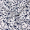 Butterflies And Stems Matte-Side Printed Silk Charmeuse - Navy Blue / Off-White -Fabrics And Fabrics Store 20517 1