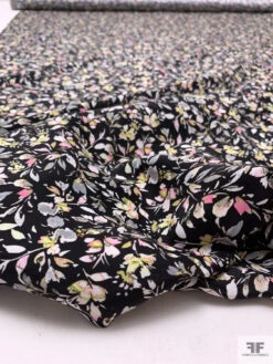 Dainty Leaf And Floral Matte-Side Printed Silk Charmeuse - Black / Pink / Grey / Pale Lime 21 Dainty Leaf And Floral Matte-Side Printed Silk Charmeuse - Black / Pink / Grey / Pale Lime -Fabrics And Fabrics Store 20519 10