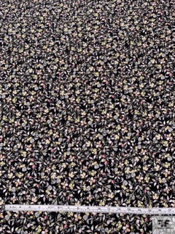 Dainty Leaf And Floral Matte-Side Printed Silk Charmeuse - Black / Pink / Grey / Pale Lime 18 Dainty Leaf And Floral Matte-Side Printed Silk Charmeuse - Black / Pink / Grey / Pale Lime -Fabrics And Fabrics Store 20519 5