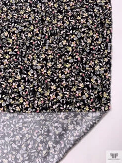 Dainty Leaf And Floral Matte-Side Printed Silk Charmeuse - Black / Pink / Grey / Pale Lime 20 Dainty Leaf And Floral Matte-Side Printed Silk Charmeuse - Black / Pink / Grey / Pale Lime -Fabrics And Fabrics Store 20519 8