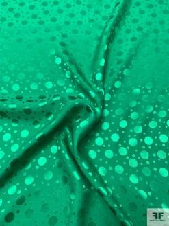 Polka Dots Jacquard Silk Charmeuse - Green