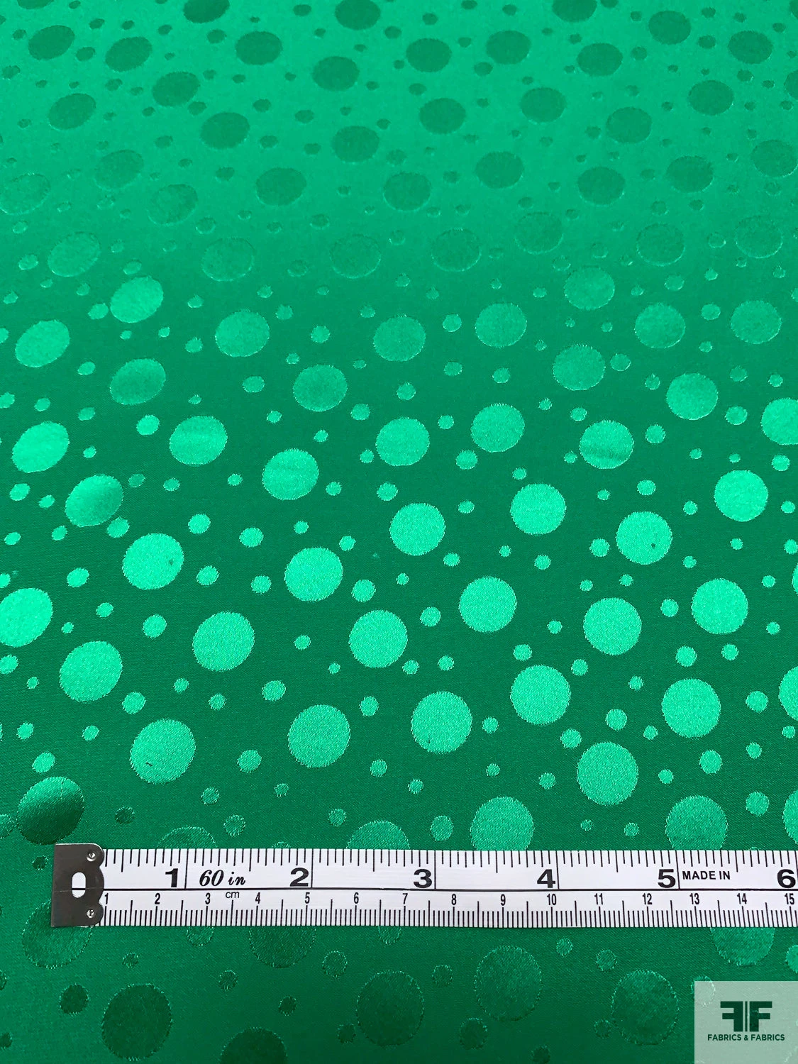 Polka Dots Jacquard Silk Charmeuse - Green 9 Polka Dots Jacquard Silk Charmeuse - Green - Image 7