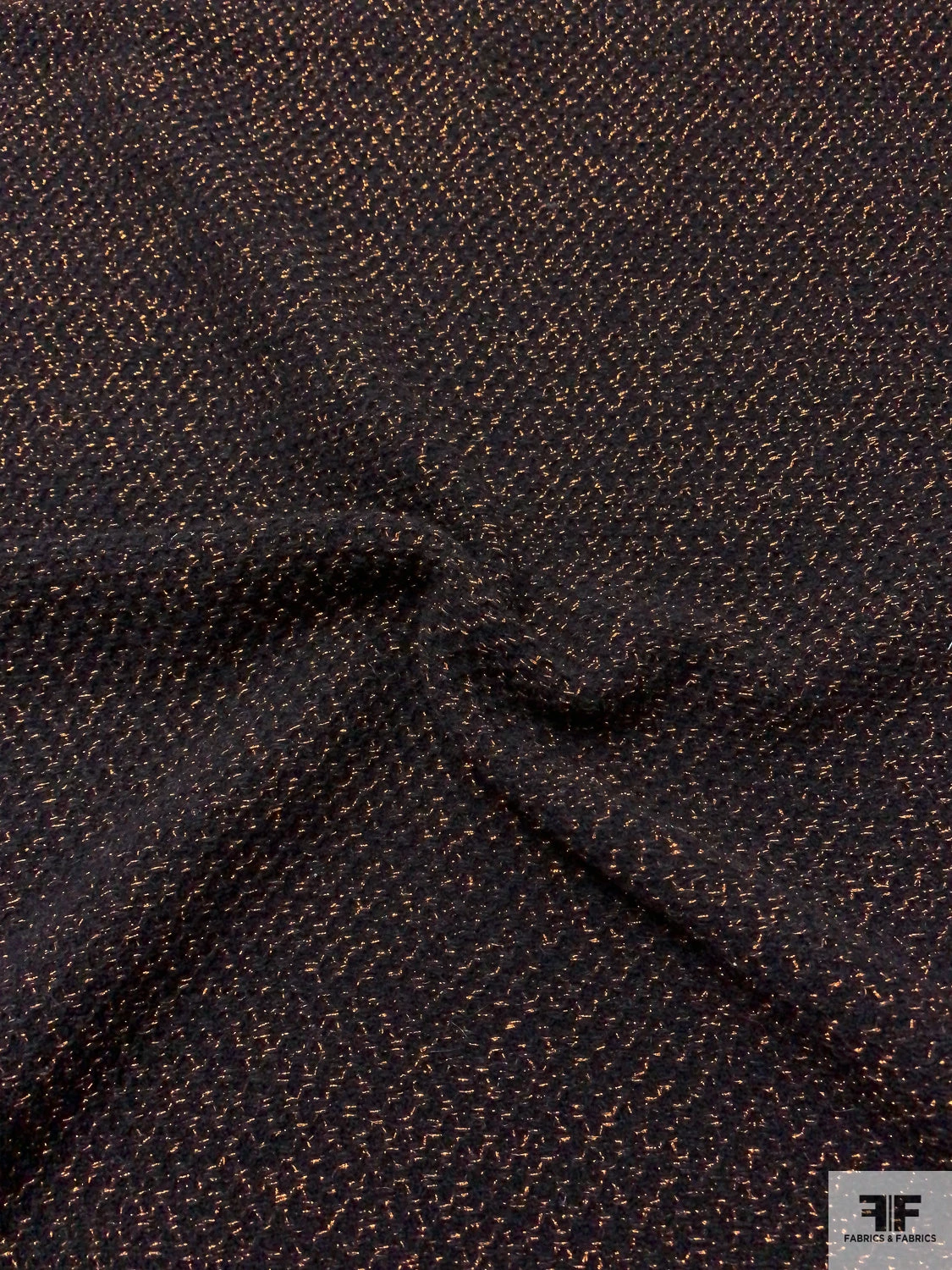 Italian Metallic Textured Wool-Blend Jacket Weight Tweed - Black / Copper 4 Italian Metallic Textured Wool-Blend Jacket Weight Tweed - Black / Copper - Image 2