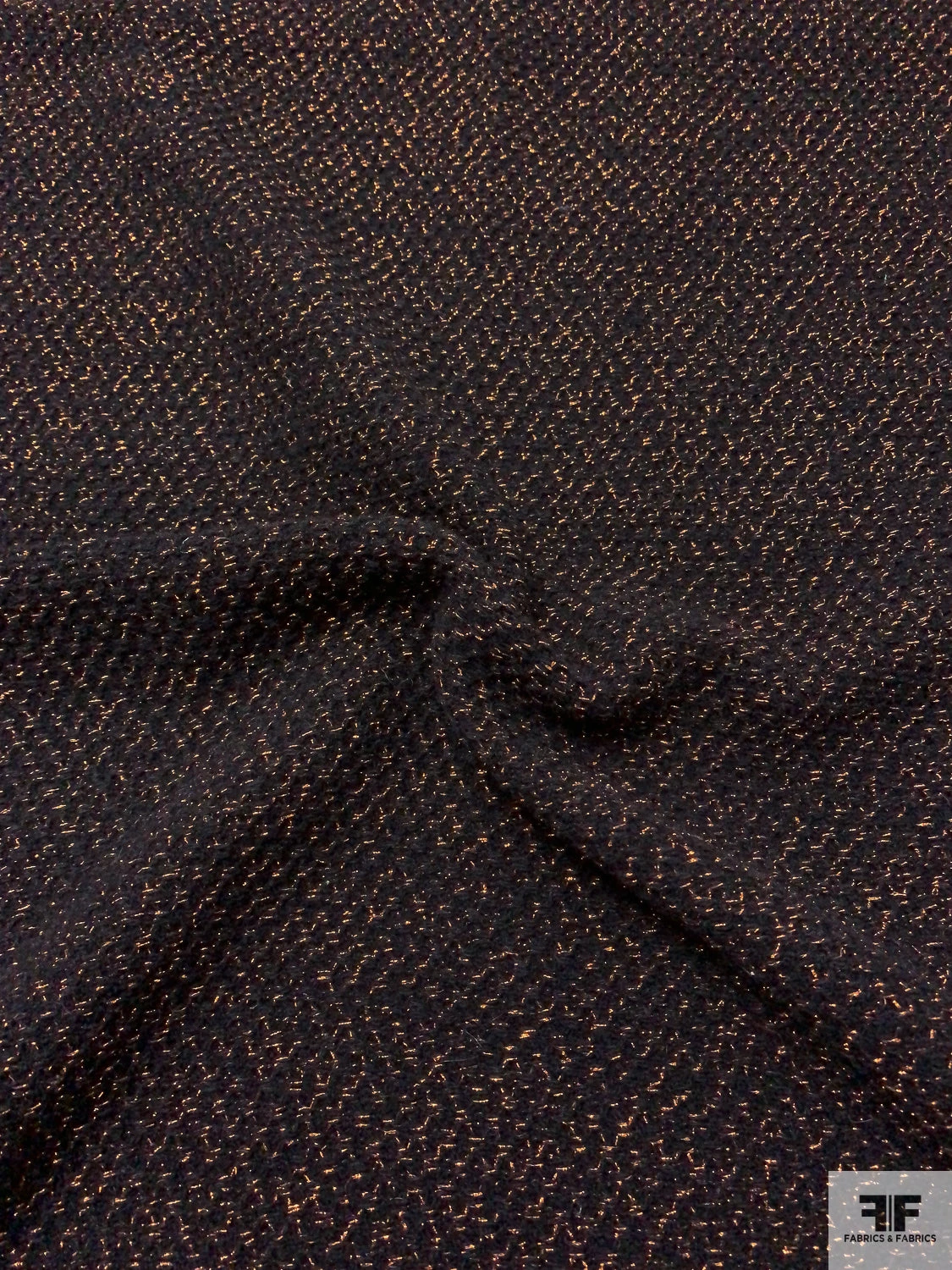 Italian Metallic Textured Wool-Blend Jacket Weight Tweed - Black / Copper 5 Italian Metallic Textured Wool-Blend Jacket Weight Tweed - Black / Copper - Image 3
