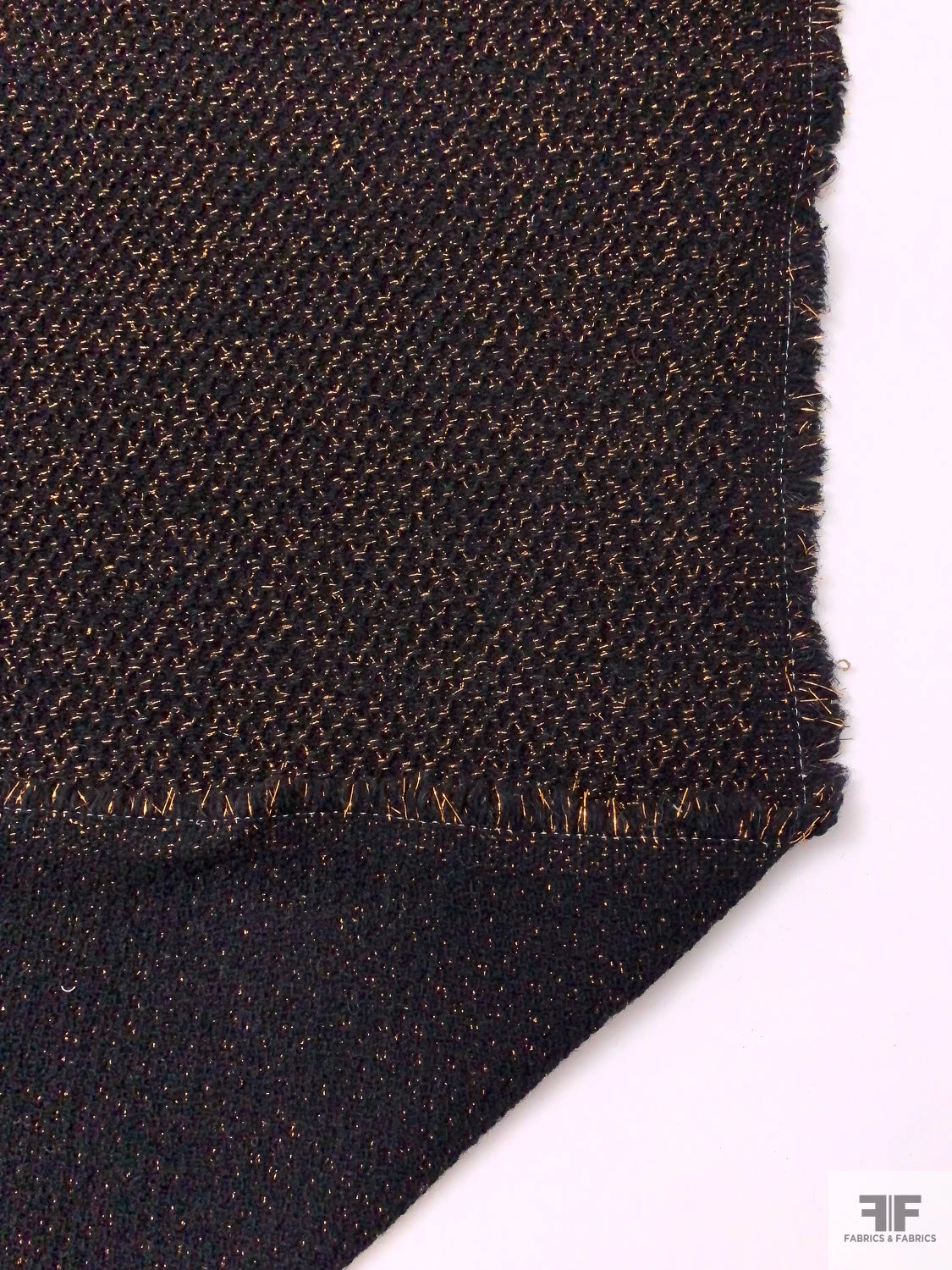 Italian Metallic Textured Wool-Blend Jacket Weight Tweed - Black / Copper 11 Italian Metallic Textured Wool-Blend Jacket Weight Tweed - Black / Copper - Image 9