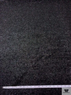 Italian Metallic Eyelash Wool Tweed Suiting - Black -Fabrics And Fabrics Store 20553 4
