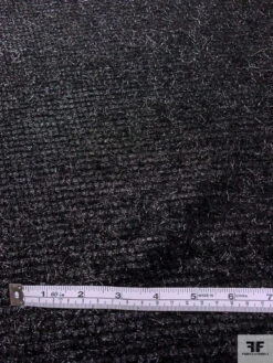Italian Metallic Eyelash Wool Tweed Suiting - Black -Fabrics And Fabrics Store 20553 5