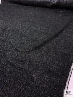 Italian Metallic Eyelash Wool Tweed Suiting - Black -Fabrics And Fabrics Store 20553 6