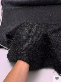 Italian Metallic Eyelash Wool Tweed Suiting - Black -Fabrics And Fabrics Store 20553 8