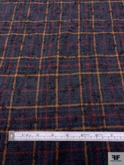 Italian Chunky Bouclé Plaid Wool-Blend Jacket Weight Tweed - Navy / Windsor Tan / Wine 19 Italian Chunky Bouclé Plaid Wool-Blend Jacket Weight Tweed - Navy / Windsor Tan / Wine -Fabrics And Fabrics Store 20558 7