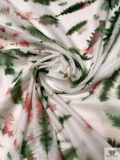 Tie-Dye Printed Cotton Voile - Dark Green / Pink / White -Fabrics And Fabrics Store 20579 1
