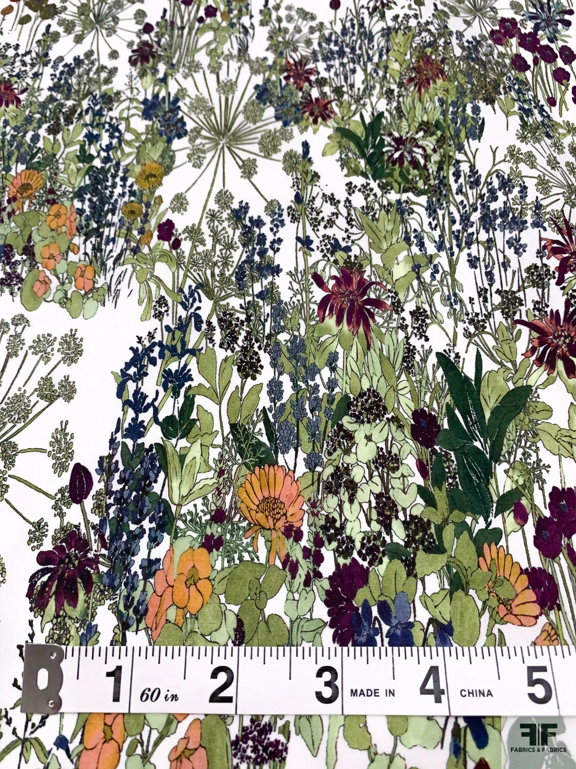 Garden Floral Printed Cotton Poplin - White / Multicolor 8 Garden Floral Printed Cotton Poplin - White / Multicolor - Image 6