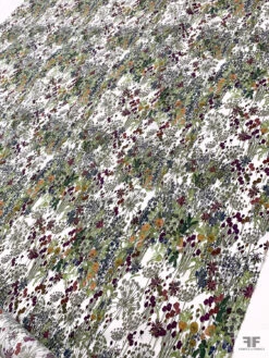 Garden Floral Printed Cotton Poplin - White / Multicolor 17 Garden Floral Printed Cotton Poplin - White / Multicolor -Fabrics And Fabrics Store 20583 7
