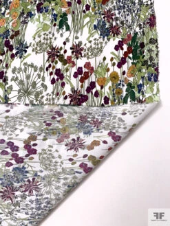 Garden Floral Printed Cotton Poplin - White / Multicolor 18 Garden Floral Printed Cotton Poplin - White / Multicolor -Fabrics And Fabrics Store 20583 8