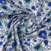 Floral Vines And Birds Printed Cotton Poplin - Blue / White / Seafoam -Fabrics And Fabrics Store 20586 1