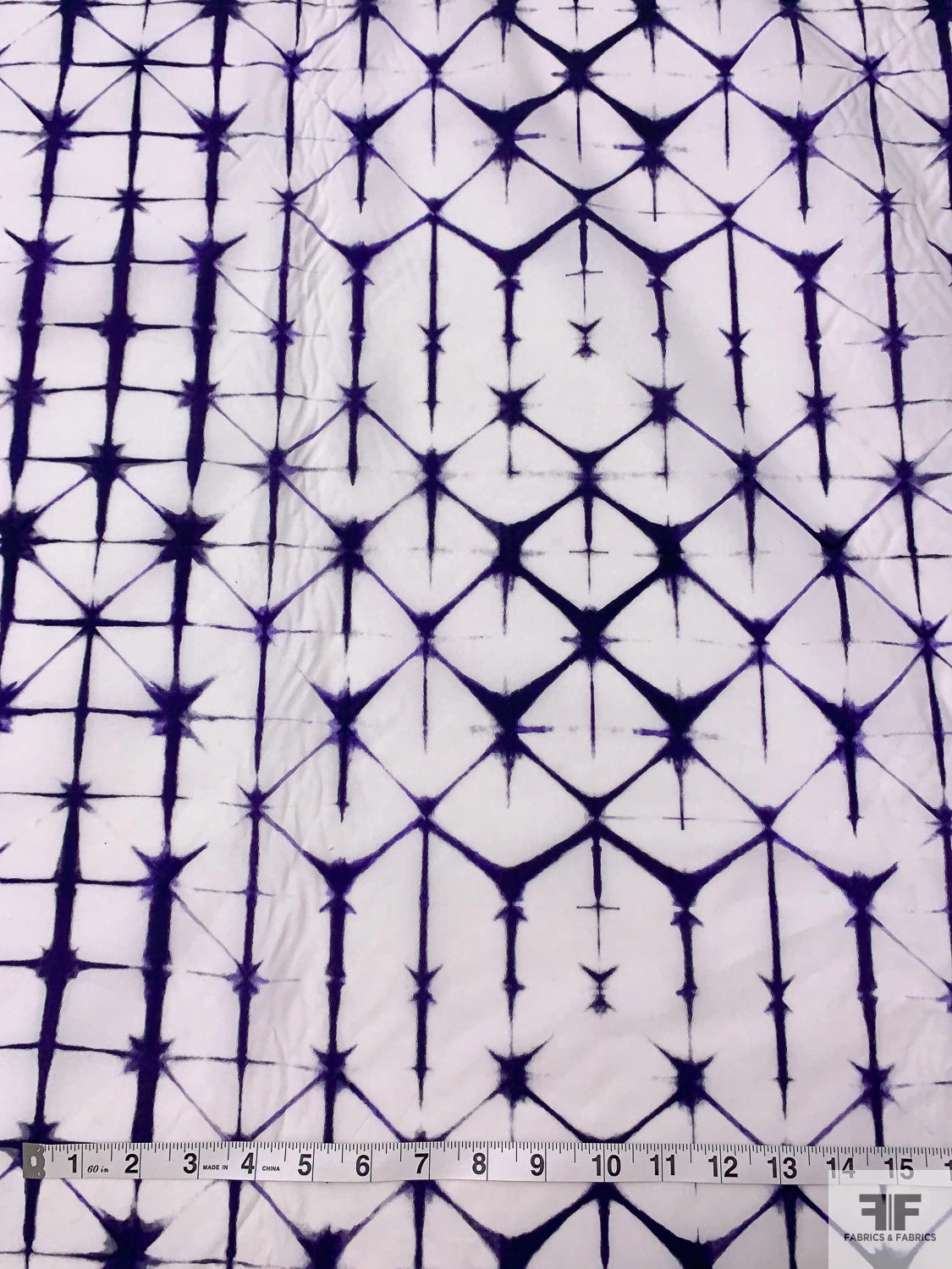 Geometric Tie-Dye Printed Cotton Poplin - Dark Purple / White 7 Geometric Tie-Dye Printed Cotton Poplin - Dark Purple / White - Image 5