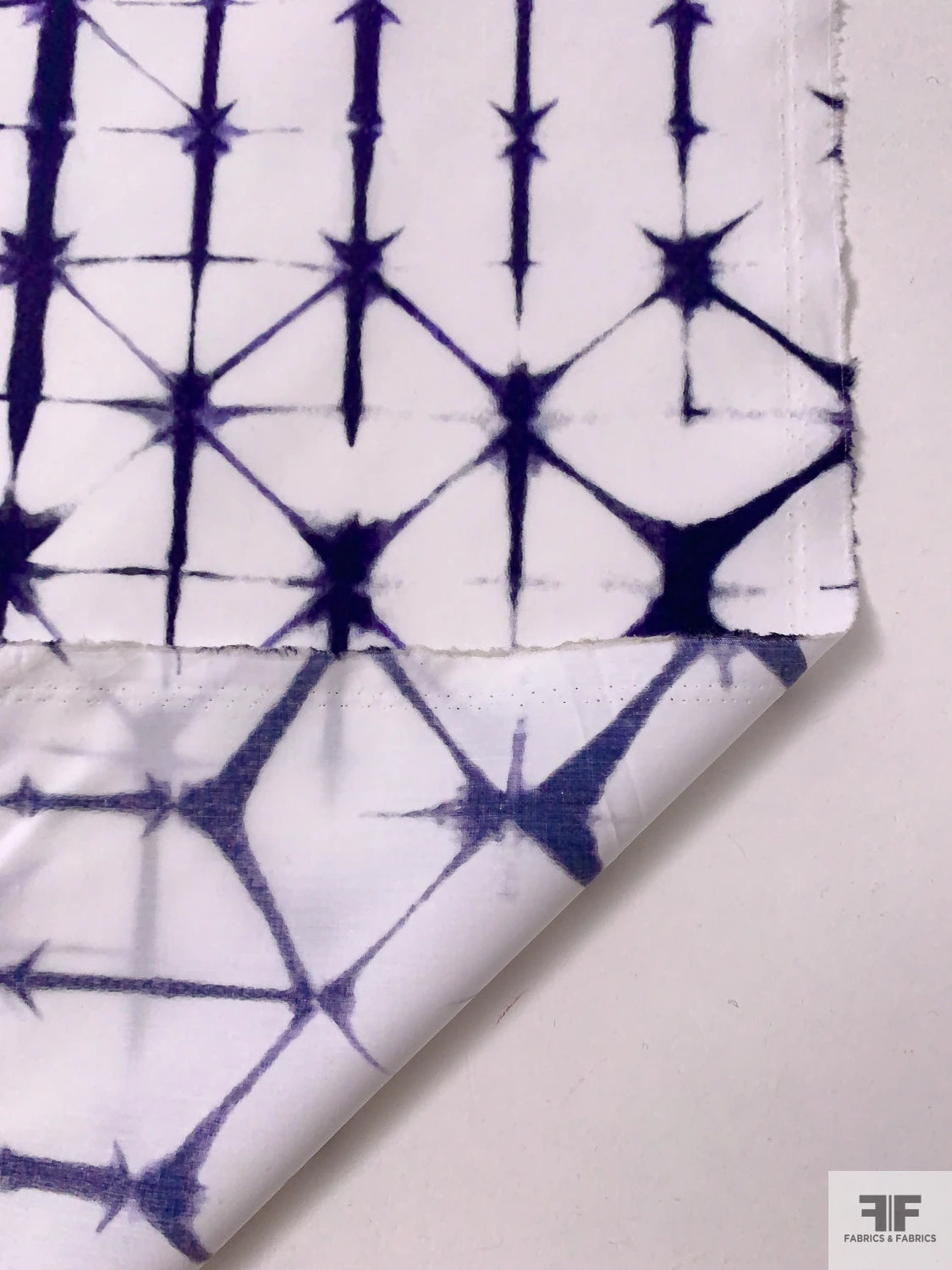 Geometric Tie-Dye Printed Cotton Poplin - Dark Purple / White 9 Geometric Tie-Dye Printed Cotton Poplin - Dark Purple / White - Image 7