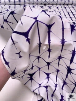 Geometric Tie-Dye Printed Cotton Poplin - Dark Purple / White 20 Geometric Tie-Dye Printed Cotton Poplin - Dark Purple / White -Fabrics And Fabrics Store 20589 9