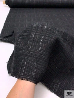 Made In England Lightweight Loosely Woven Wool-Blend Tweed - Black -Fabrics And Fabrics Store 20594 8 a427a6c4 e1a4 480a a7b0 7e7ab59bdb52