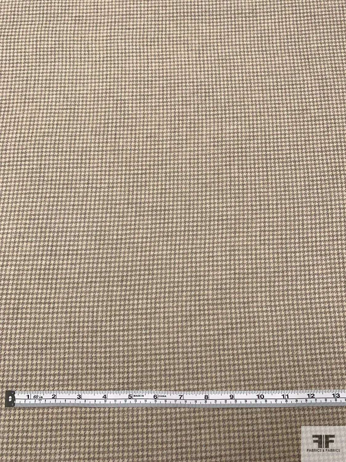 Italian Houndstooth Soft Cashmere Blend Suiting - Beige / Grey 7 Italian Houndstooth Soft Cashmere Blend Suiting - Beige / Grey - Image 5
