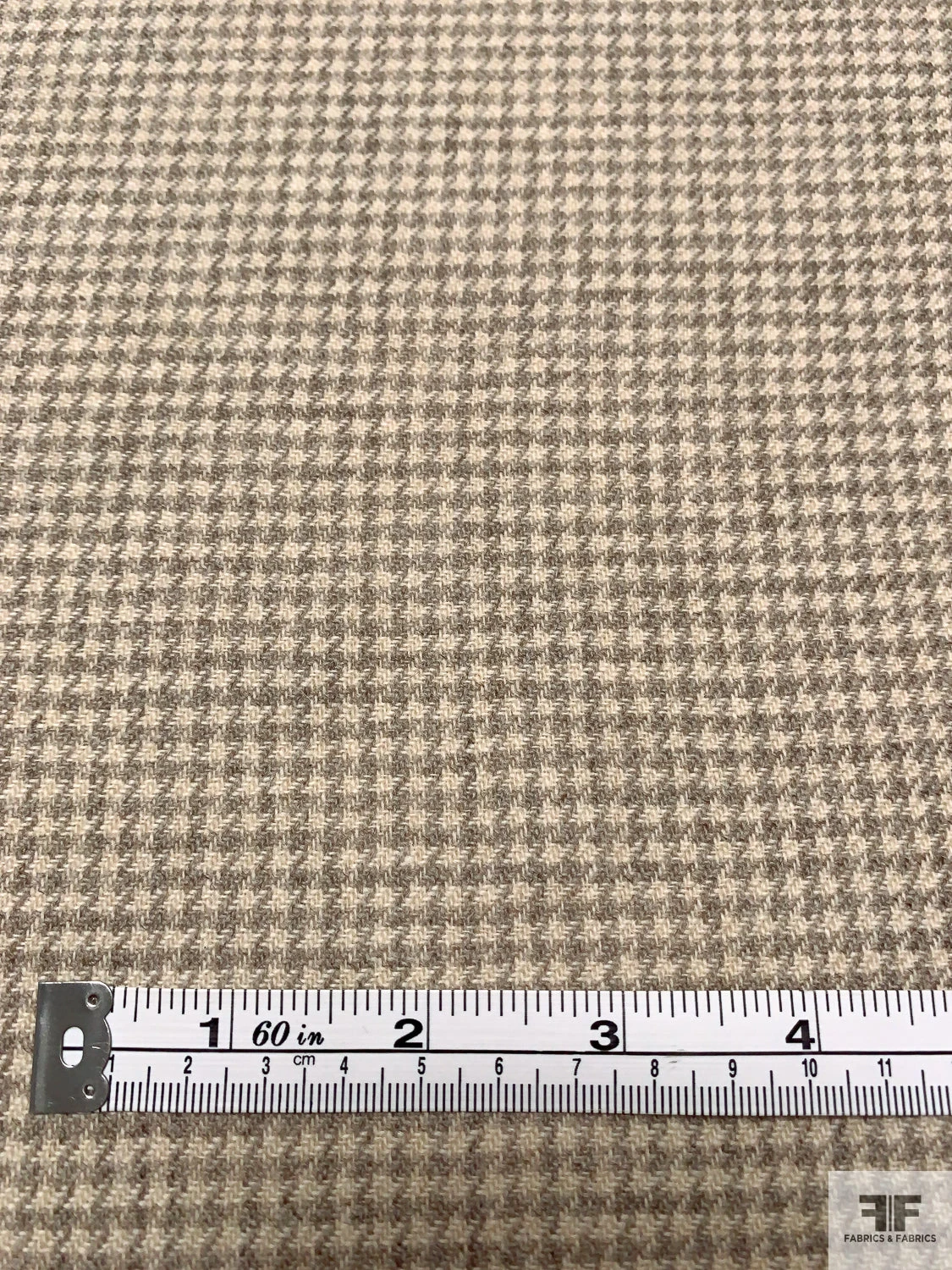 Italian Houndstooth Soft Cashmere Blend Suiting - Beige / Grey 8 Italian Houndstooth Soft Cashmere Blend Suiting - Beige / Grey - Image 6