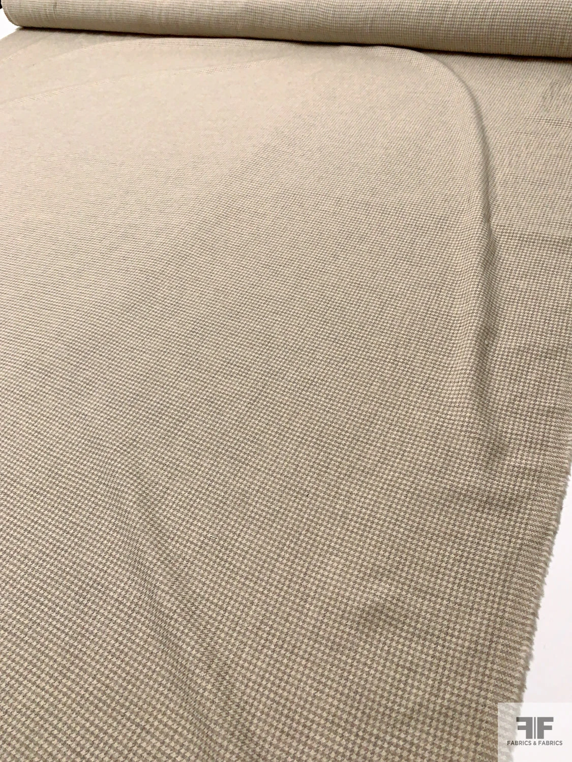 Italian Houndstooth Soft Cashmere Blend Suiting - Beige / Grey 9 Italian Houndstooth Soft Cashmere Blend Suiting - Beige / Grey - Image 7