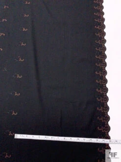 Italian Double-Scalloped Embroidered Wool Crepe With Metallic Detailing - Black / Copper -Fabrics And Fabrics Store 20597 10 5897a6a7 d9c5 43a8 ae52 9d871634f048