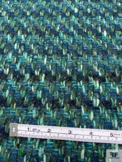 Italian Wool-Blend Chunky Tweed Jacket Weight - Greens / Blues -Fabrics And Fabrics Store 20603 6 d900f887 97af 4d23 8e55 49137eceeabc
