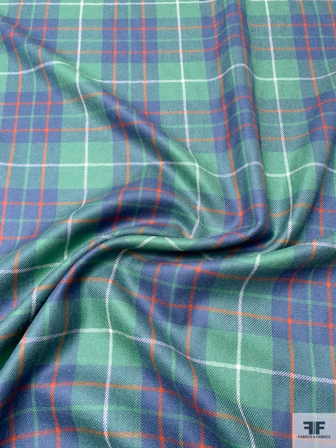 Italian Plaid Wool Suiting - Green / Blue / Red 4 Italian Plaid Wool Suiting - Green / Blue / Red - Image 2