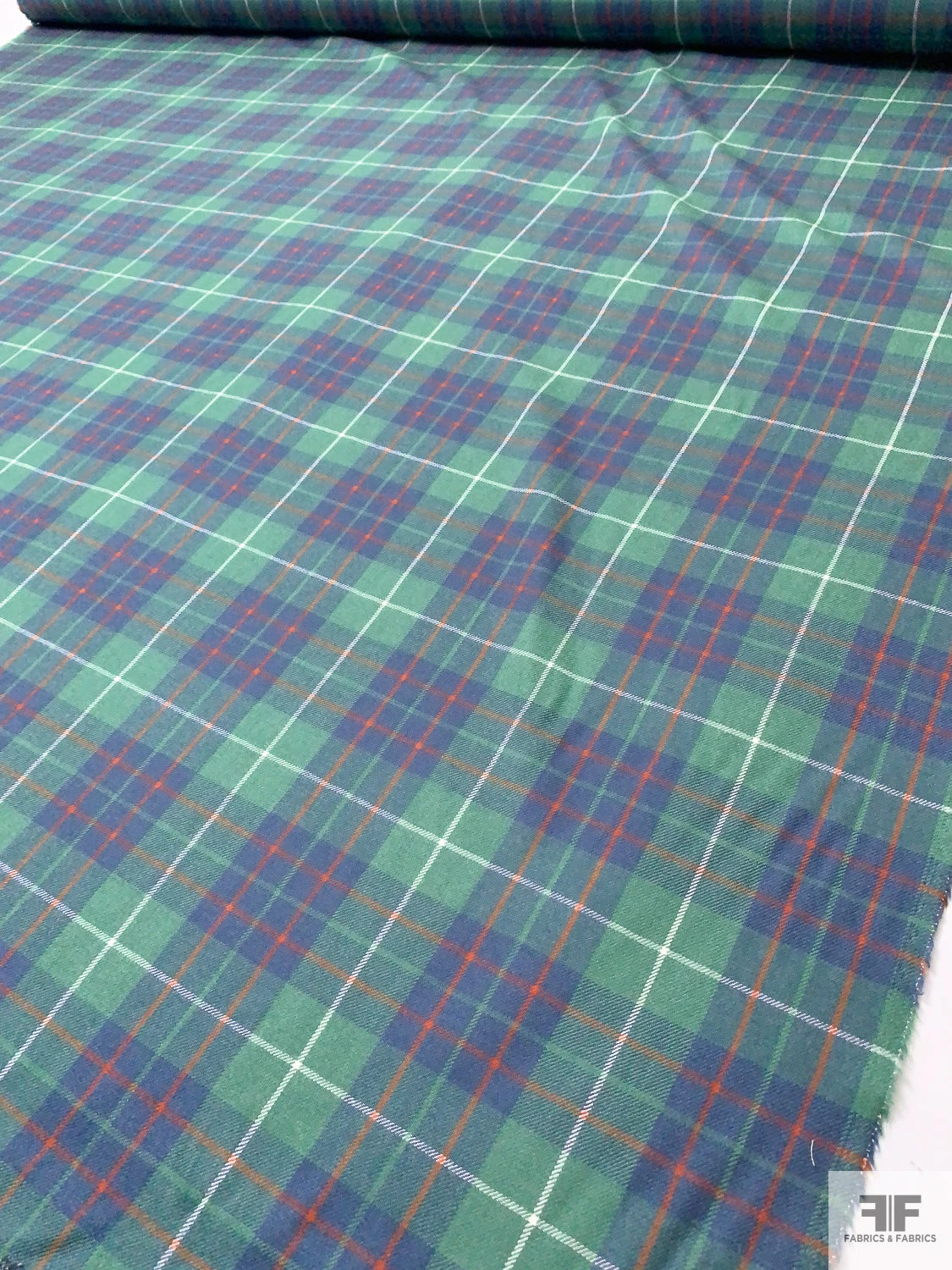 Italian Plaid Wool Suiting - Green / Blue / Red 9 Italian Plaid Wool Suiting - Green / Blue / Red - Image 7