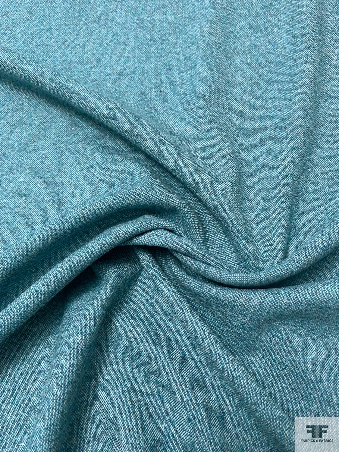 Italian Basic Wool Tweed Suiting - Aquamarine Blue 3 Italian Basic Wool Tweed Suiting - Aquamarine Blue