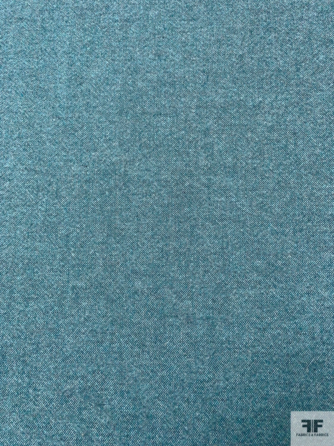 Italian Basic Wool Tweed Suiting - Aquamarine Blue 6 Italian Basic Wool Tweed Suiting - Aquamarine Blue - Image 4