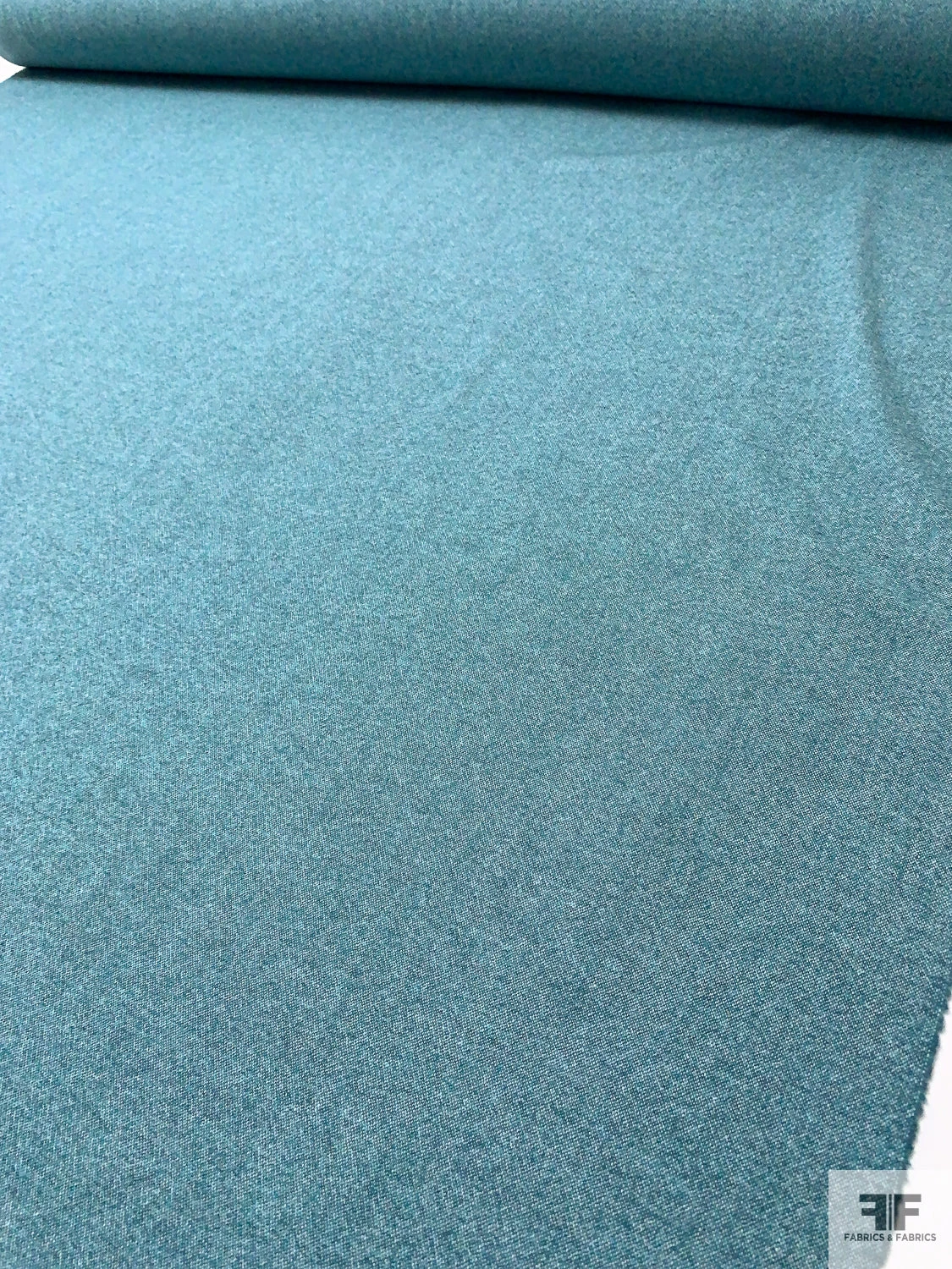 Italian Basic Wool Tweed Suiting - Aquamarine Blue 9 Italian Basic Wool Tweed Suiting - Aquamarine Blue - Image 7