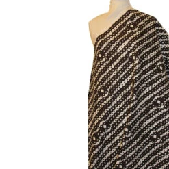 Striped Dot Printed Cotton Pique Panel - Brown/White -Fabrics And Fabrics Store 20c3e28a29394ba43cb0a62555e23db1