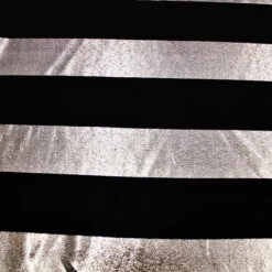 Striped Metallic Lamé - Silver/Black