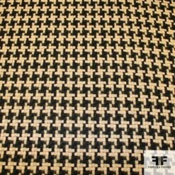 Wool Houndstooth - Green/Black/Beige