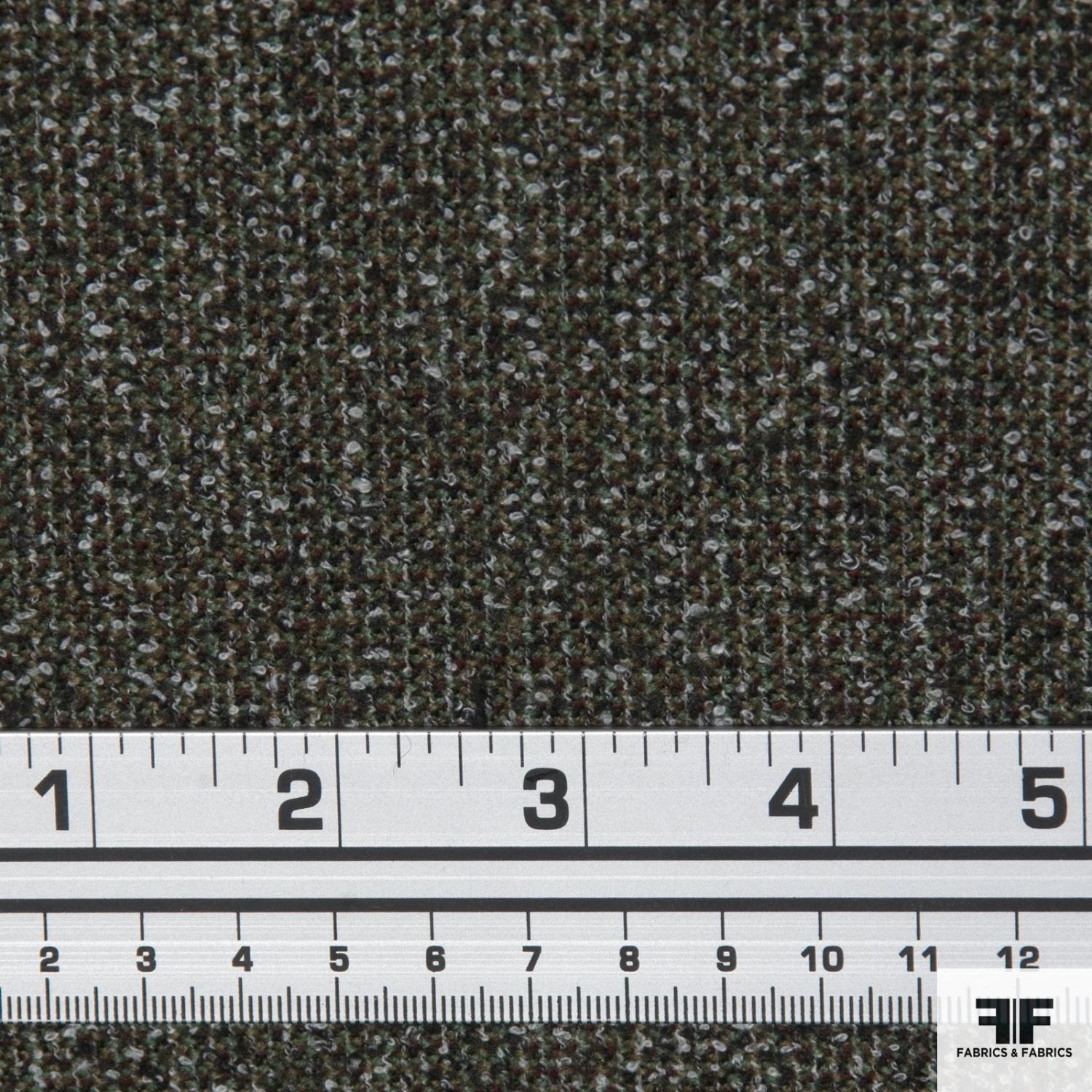 Wool Blend Tweed - Green/Brown/White 5 Wool Blend Tweed - Green/Brown/White - Image 3