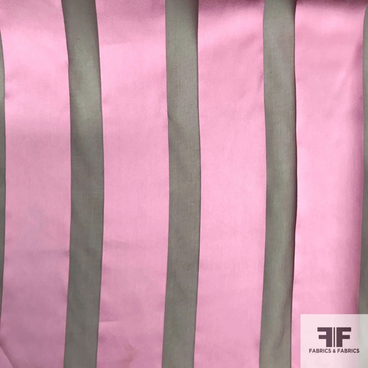 Striped Satin Chiffon Burnout - Pink/Maroon 4 Striped Satin Chiffon Burnout - Pink/Maroon - Image 2