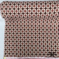Geometric Wool Tweed - Maroon/Pink