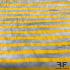 Horizontal Striped Cotton Ribbed Knit - Distressed Yellow/White 7 Horizontal Striped Cotton Ribbed Knit - Distressed Yellow/White -Fabrics And Fabrics Store 5298 KNIT2